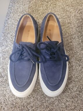Sperry Candyboat Navy Suede Lace-Up Boat Shoes, Size 7.5
